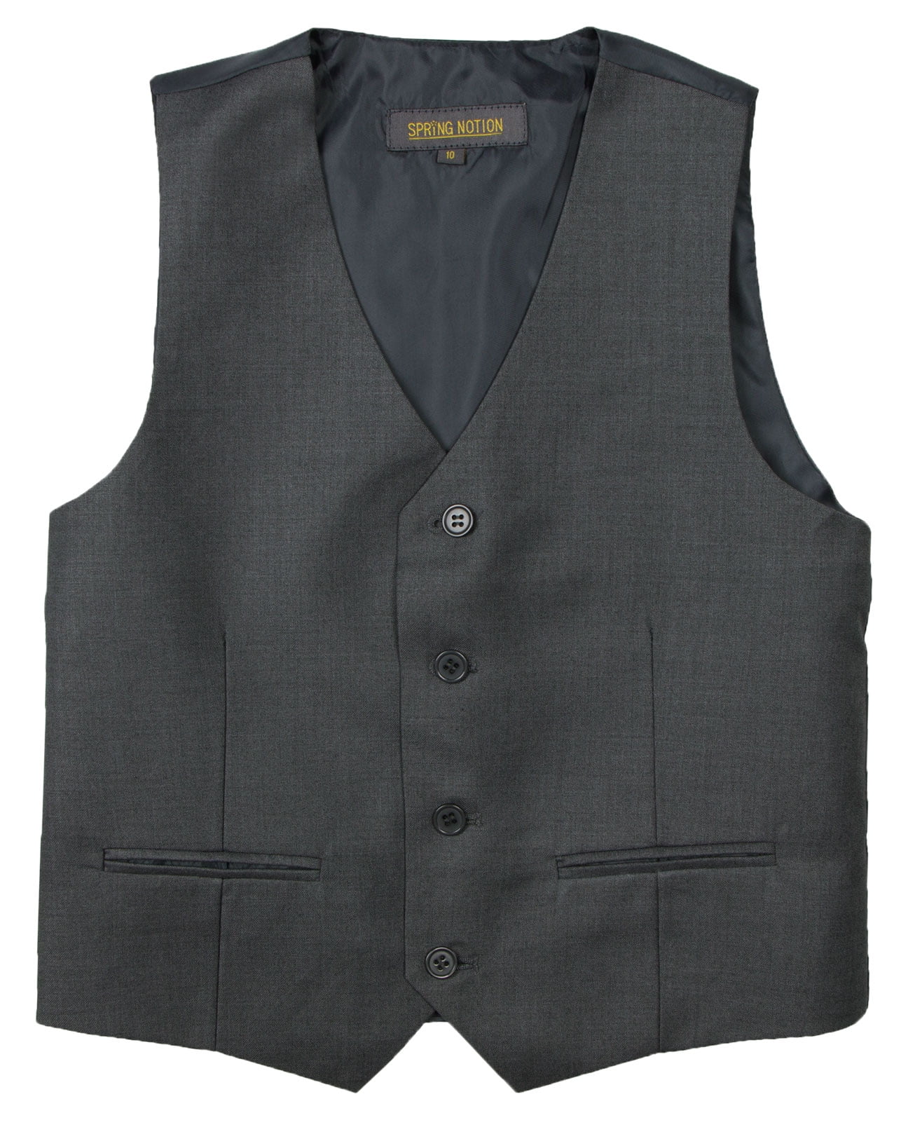 Spring Notion Big Boys' Two Button Suit Vest, Charcoal-B - Walmart.com