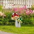thumbnail image 2 of Northlight Double Mushrooms Outdoor Garden Stake - 16" - Red and Green, 2 of 7