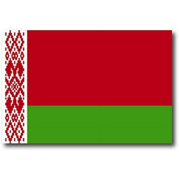 Belarus Flag Car Decal - 3" x 5"