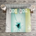 thumbnail image 3 of Ambesonne Abstract Quilted Bedspread Set 3 Pcs, Different Daisy Flower, King Size, Avocado Green Turquoise, 3 of 3