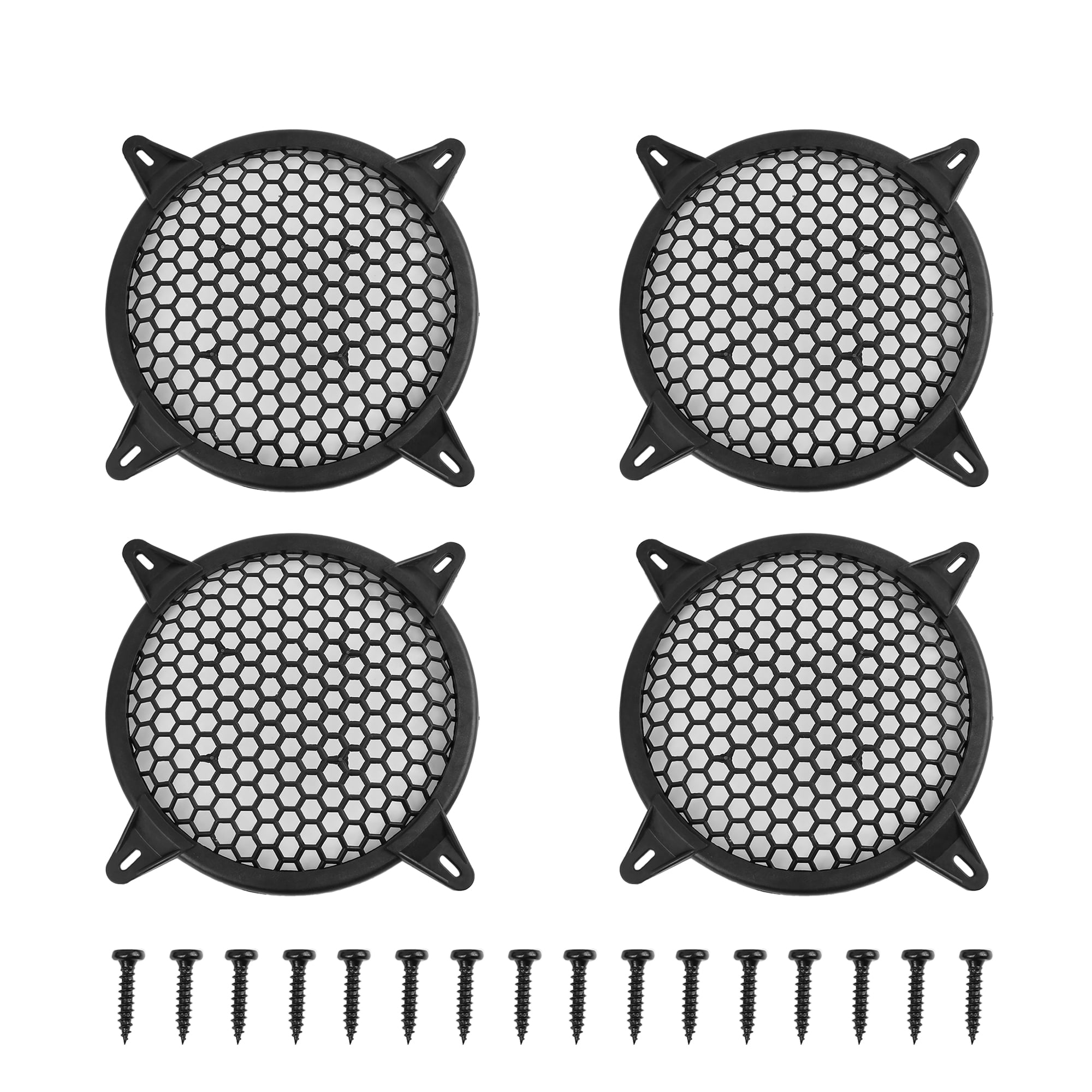 4 Inch Car Speaker Grill Cover Guard Protector Plastic Mesh Protective Case Black Circle Subwoofer Net Covers Pack of 4 