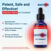 Liquid Wart Remover with 10% Salicylic Acid, Tea Tree & Cedar Leaf Oil - Max Strength Genital & Plantar Wart Treatment for Feet, Hands & Body - Made in USA - 1 fl oz Dropper