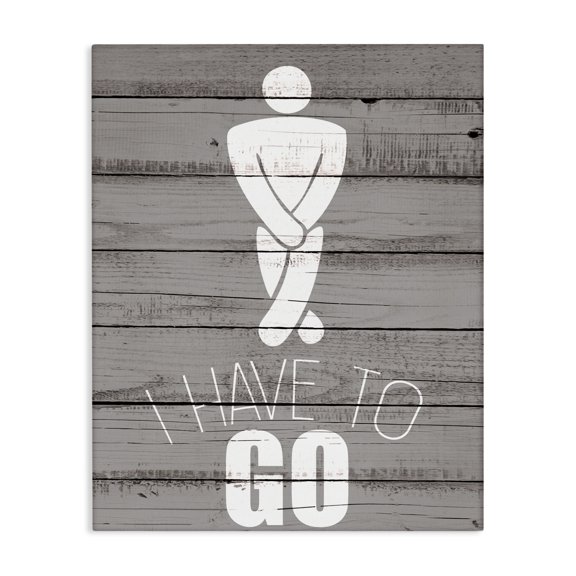 Stupell Industries Cottage Men's Room Have To Go Canvas Art, 16 x 20, by Kim Allen