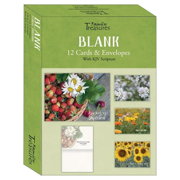 Family Treasures Wholesale 22496X Blank Floral Boxed Card, Box of 12