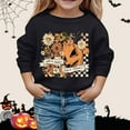 thumbnail image 2 of oqasdz Halloween Girls Casual Printed Round Neck Long Sleeve Sweatshirt for Toddlers Kids Soft Comfortable Hoodless Sweat Shirts Size 3 Y-4 Y, 2 of 4