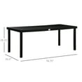 thumbnail image 4 of 75" X 35" Outdoor Table For 8 People, Rectangular Aluminum Frame Patio Furniture With Waterproof Faux Wood Tabletop, Black, Garden & Lawn Dining Eight - Water- Top Perfect Garden, Lawn, Patio, Black, 4 of 6