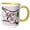 Yellow/White, variant on 3drose, Cherry Blossom Flower Monogram Initial E, 11oz Two-tone Red Mug
