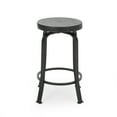 thumbnail image 6 of Noble House Salome Modern Industrial Faux Wood Overlay Swiveling Counter Stool, Set of 2, Black, 6 of 8