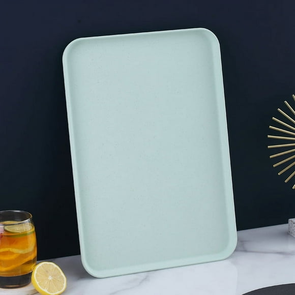Home living room fruit tray large-capacity snack tray plastic practical food-grade household storage small tray Light Green,S