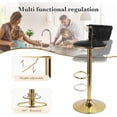 thumbnail image 5 of Homefun Swivel Velvet Bar Stools Set of 2, Height Adjustable Counter Height Stools with Low Back, Gold Swivel Bar Chairs for Kitchen Island, 5 of 8