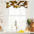 thumbnail image 4 of Tie Up Valances for Windows, Brown Stripe Adjustable Valance Curtains Window Treatment for Living Room, Gold Geometric White Coastal Wave Modern Ocean Rod Pocket Kitchen Curtains & Drapes 54x18 Inch, 4 of 9