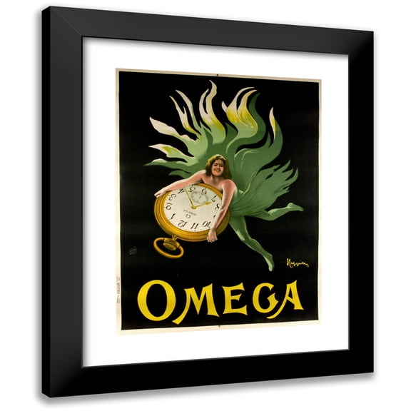 Leonetto Cappiello 12x14 Black Modern Framed Museum Art Print Titled - Omega (C. 1910)