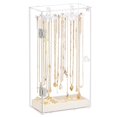 thumbnail image 1 of Eco-Friendly PS Rotating Jewelry Organizer with 24 Hanging Hooks for 72 Necklaces, Built-in Ring Tray for 12 Rings, Transparent Multi-Layer Display Stand with 15.2x8.5x32cm Dimensions, Ideal for, 1 of 6