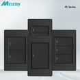 thumbnail image 2 of Melery 1gang 1way 2way Black PC Panel Brazil USA Italy Mexico 250V 16A Standard 118mm light Wall Switch On Off Push Button, 2 of 6