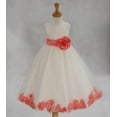 thumbnail image 3 of Ekidsbridal Satin Ivory Coral Tulle Rose Petal Flower Girl Dress Christmas Party Bridesmaid Holiday Wedding Pageant Birthday 302T 14, 3 of 3