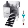 thumbnail image 1 of 50 Inch Dog Grooming Bath Tub Stainless Steel w Ramp Faucet Showerhead, 1 of 6
