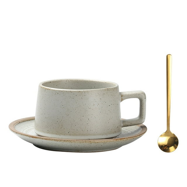 220ml ceramic coffee cup set, latte cup, simple ceramic hand-washed coffee cup.