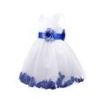 thumbnail image 2 of CHICTRY Baby Girls Elegant Flower Tulle Princess Dress Pageant Wedding Bridesmaid Birthday Party Dress Navy Blue 4, 2 of 5
