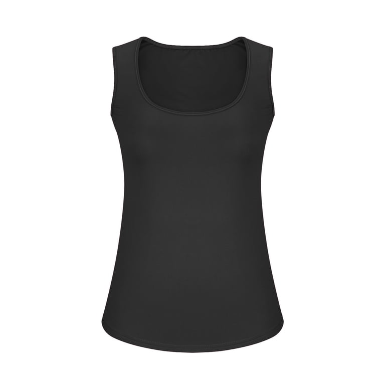 Nrmvnmi Women's Square Neck Tank Top Sleeveless Double Lined Basic