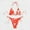 Red, variant on Sakmal High Waisted Womens Swimsuits Bikinis Two Piece Sets Orange Sexy Swimwear Padded Push Up Triangle Swimsuit Sets