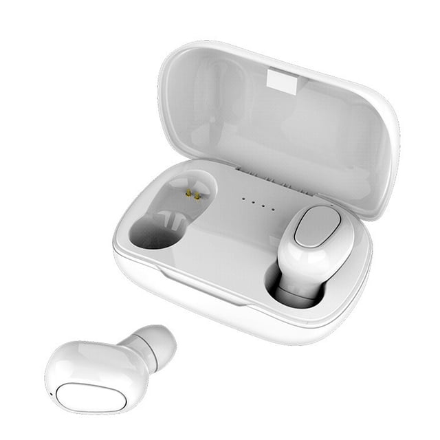 Auriculares deportivos estéreo inalámbricos Auriculares Bluetooth 5.0 Auriculares intrauditivos TWS con cancelación de ruido con estuche de carga, Blanco Inevent EL2465-02B