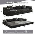 thumbnail image 4 of Weetoo Sleeper Sofa Bed 3 Seat Convertible Sectional Sofa Couch with Pillows for Living Room, 4 of 9