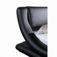 thumbnail image 4 of Dona Contemporary Faux Leather Platform Bed, Black, Queen, 4 of 5