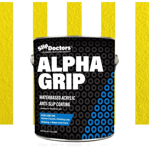 Alpha Grip Non-Slip Striping Paint for Parking Lots and Concrete - Yellow