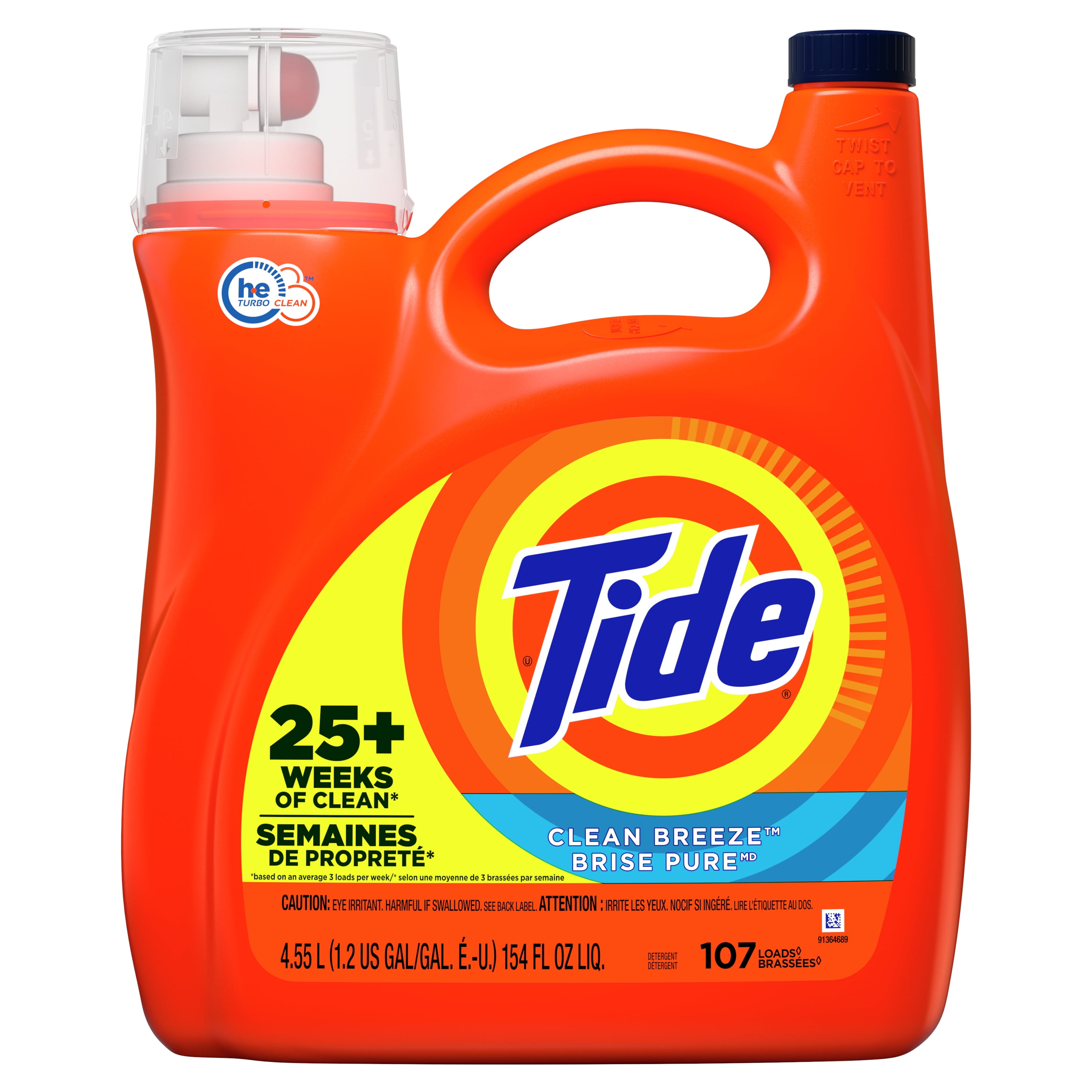 Tide Liquid Laundry Detergent Clean Breeze 107 Loads 154 Fl Oz 