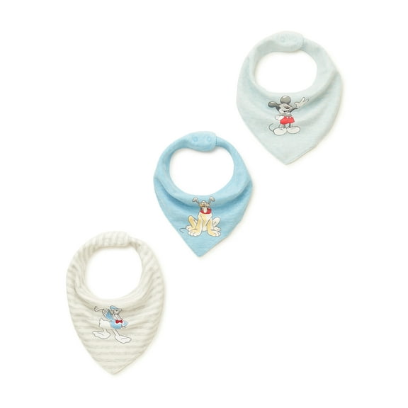 Mickey Mouse Baby Boys’ Bib Set, 3-Pack