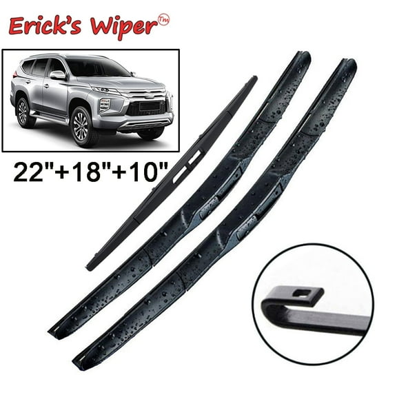 Erick's Wiper Front & Rear Wiper Blades Set For Mitsubishi ASX Outlander Sport RVR 2010 - 2022 Windshield Windscreen