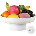 thumbnail image 1 of Frutero con orificios de drenaje, cesta grande de 26 cm con pedestal extraíble, cuenco decorativo de plástico blanco, frutero para encimera, ideal para sala de estar y cocina., 1 of 6