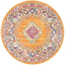SAFAVIEH Madison Emmet Traditional Area Rug, Orange/Fuchsia, 3' x 3' Round