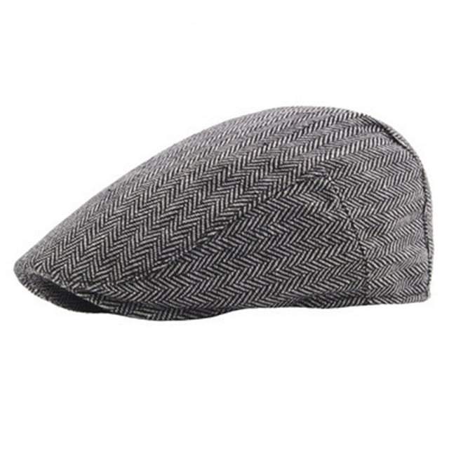Boina de espiga para hombre, gorra para hombre, gorro cálido para personas de mediana edad y mayores, gorro de lana para otoño e invierno