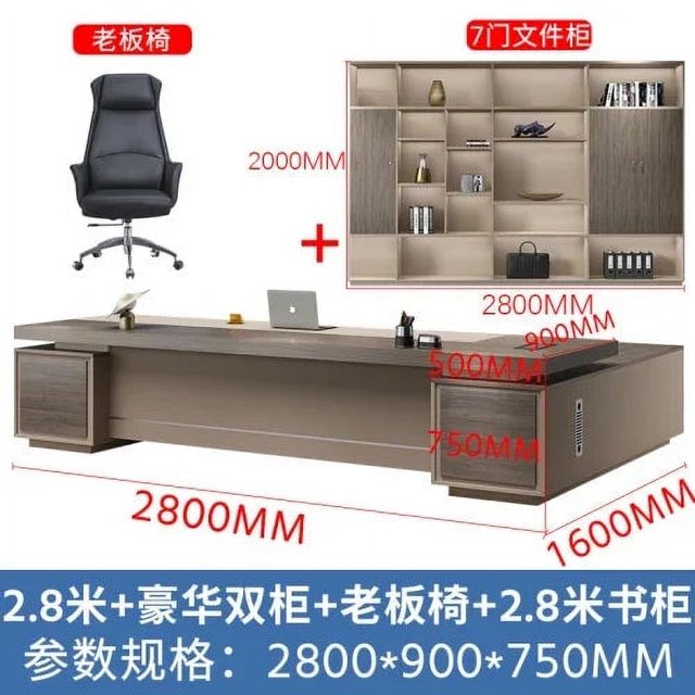 Free Shipping European Office Desk L Shaped Luxury Boss Standing Computer Desks Bookshelf Conference Bureau Office Furniture My Lux Decor Round