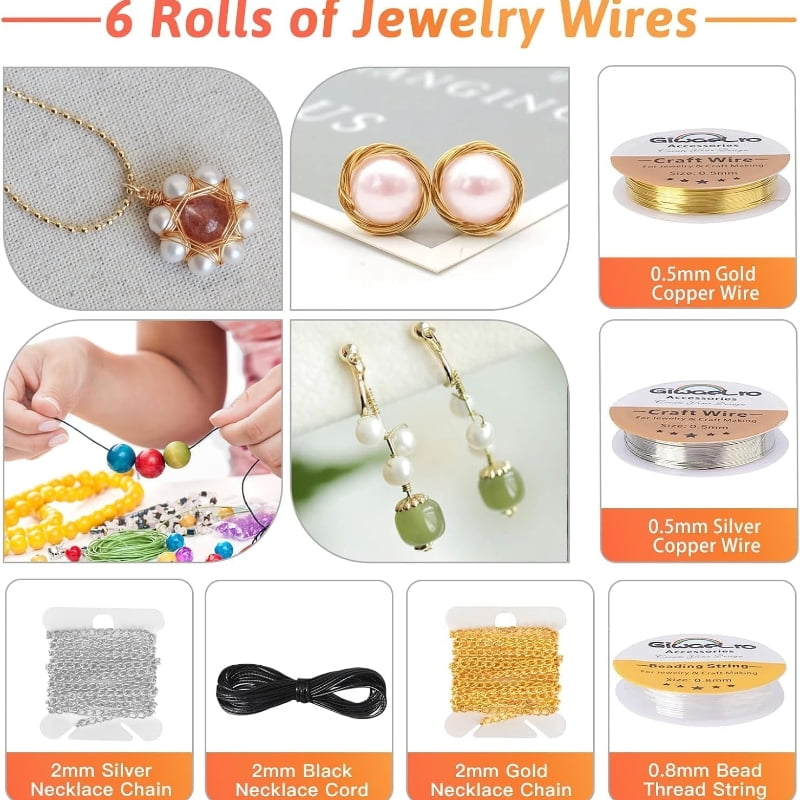 Jewelry Making Kit for Adults - All-in-One DIY Jewelry Craft with Magnifier & Helping Hands Tool - Beading Supplies for Earrings, Necklaces, Bracelets-Christmas Gift for Hobbyists