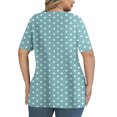 thumbnail image 4 of Plus Size Tops Sevevn Women's Fashion Summer Printed Plus Size Short Sleeve V-Neck Blouses Women's T-Shirts, 4 of 6