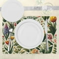thumbnail image 3 of Ambesonne Spring Place Mats Set of 4, Farmhouse Art Leaves Floral, Standard Size, Olive Green Pale Ruby, 3 of 5