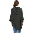 thumbnail image 5 of Womens Pullover Poncho Sweater Feel Shawl Loose Fitting Ponchos Wraps Baggy Tops for Fall Winter Gray/Red/Black/Khaki, 5 of 5