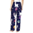 thumbnail image 3 of Sigee Lama in Space Print Women's Soft Pajama Pants - Breathable and Comfortable Lounge Sleep Bottoms with Elastic Waistband and Pockets-Large, 3 of 9