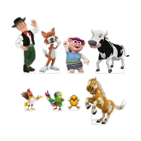 La Granja de Zenón Siluetas Decorativas con Base, Kit 8 Piezas