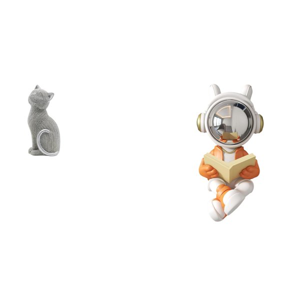 Figura de escritorio,Estatua de gato,linda estantería,escritorio,decoración del hogar,Estatua del astronauta,Figura decorativa espacial de estatua de astronauta,Escultura de figura de