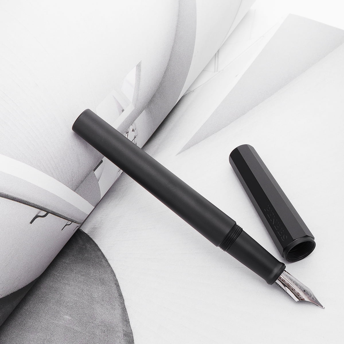 Penbbs 350 Fountain Pen Nib Aluminium Alloy Anode Pen W/ Ballpoint