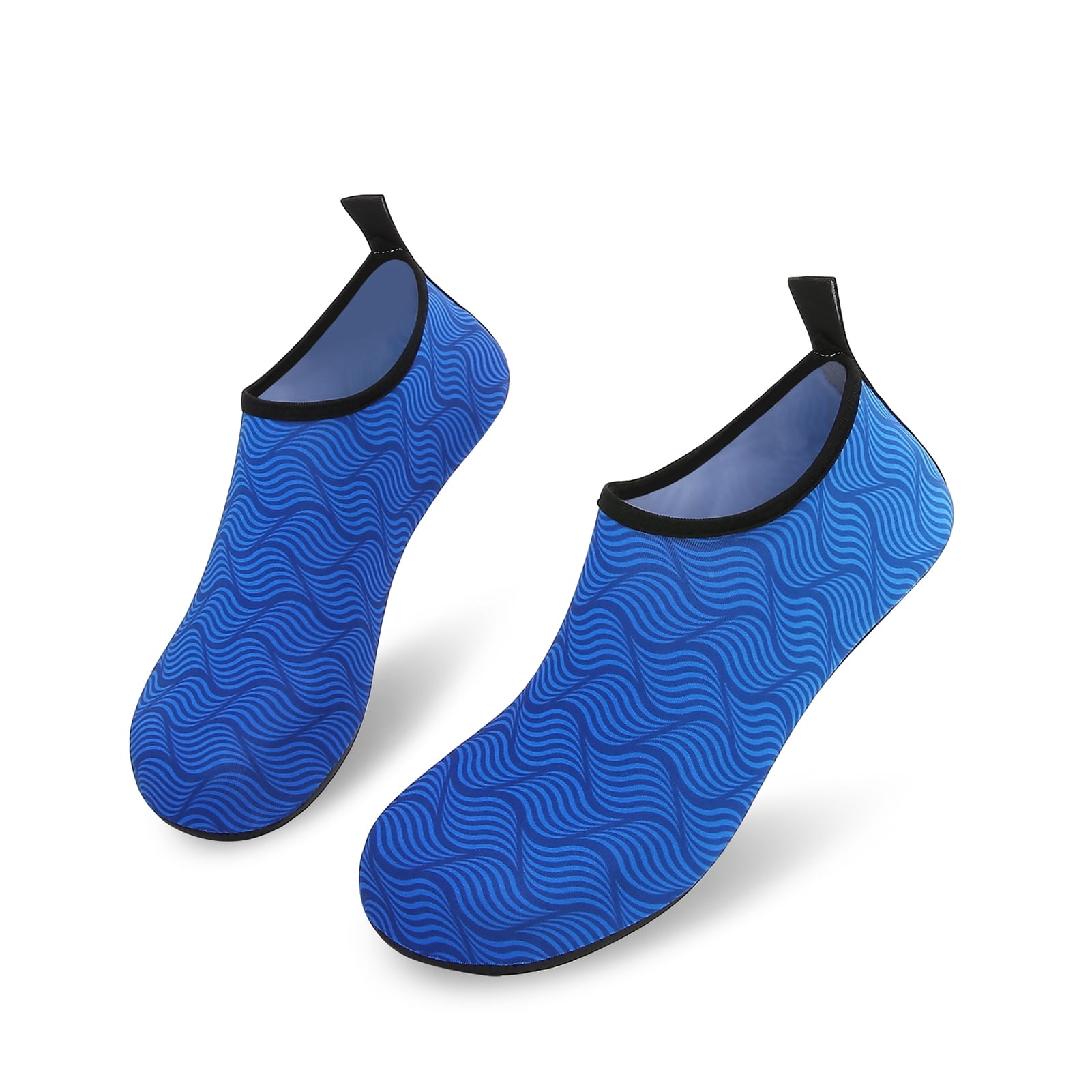 Men and Women a Slip On Barefoot Quick-Dry Beach Aqua Yoga Water Shoes (Multi wave/Blue, 9.5-10.5 Women/8.5-9 Men)