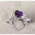 thumbnail image 4 of OM Jewels 1.50 Ct Heart Cut Lab Created Purple Amethyst Engagement Wedding Ring 14k White Gold Plated, 4 of 6