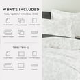 thumbnail image 2 of Noble Linens 8 Piece Patterned Duvet Bedding Bundle, Vines Gray, Queen, 2 of 6