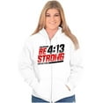 thumbnail image 4 of Verse Philippians 4:13 Be Strong Unisex Fleece Graphic Zip Up Hoodie Brisco Brands 3X, 4 of 5