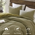 thumbnail image 2 of 3PCS King/Cal King Waffle Washed Duvet Set, 2 of 10