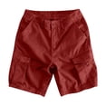 thumbnail image 4 of Resicozy Cargo Shorts for Men Summer Cotton Stretch Casual Shorts with Multi Pockets Outdoor Baggy Cargo Shorts Saffron S, 4 of 5