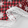 thumbnail image 3 of Round Tablecloth Snowflakes On Buffalo Plaid Christmas Polyester Tablecover 60 Inch with Lace Design, Anti-Wrinkle and Smooth Table Cloth for Kitchen/Home Decoration, 3 of 8